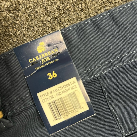Caribbean Joe Men’s Navy Flat Front Navy Shorts Size 36 New - Picture 7 of 7